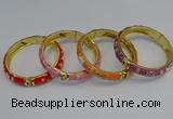 CEB58 9mm width gold plated alloy with enamel bangles wholesale