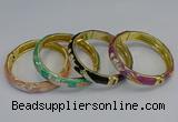 CEB59 9mm width gold plated alloy with enamel bangles wholesale