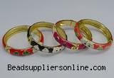 CEB60 9mm width gold plated alloy with enamel bangles wholesale