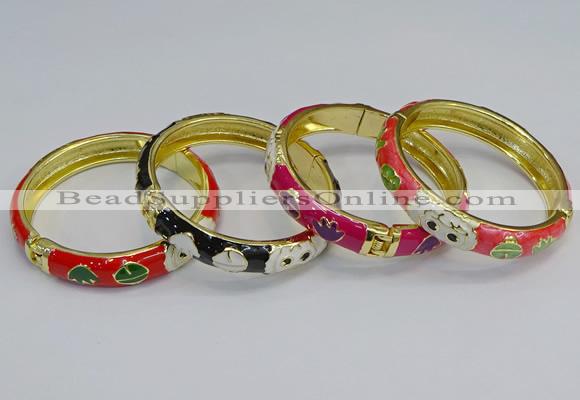 CEB60 9mm width gold plated alloy with enamel bangles wholesale