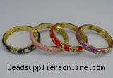 CEB61 9mm width gold plated alloy with enamel bangles wholesale