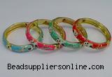 CEB62 9mm width gold plated alloy with enamel bangles wholesale