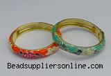 CEB64 9mm width gold plated alloy with enamel bangles wholesale