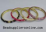 CEB67 6mm width gold plated alloy with enamel bangles wholesale