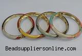 CEB68 6mm width gold plated alloy with enamel bangles wholesale