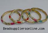 CEB73 6mm width gold plated alloy with enamel bangles wholesale