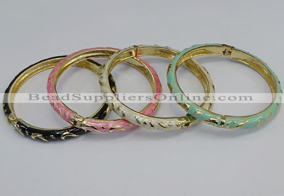 CEB77 5mm width gold plated alloy with enamel bangles wholesale