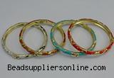 CEB78 5mm width gold plated alloy with enamel bangles wholesale