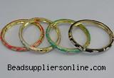 CEB79 6mm width gold plated alloy with enamel bangles wholesale