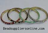 CEB82 6mm width gold plated alloy with enamel bangles wholesale