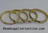 CEB83 7mm width gold plated alloy with enamel bangles wholesale