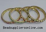 CEB85 7mm width gold plated alloy with enamel bangles wholesale