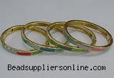 CEB88 7mm width gold plated alloy with enamel bangles wholesale