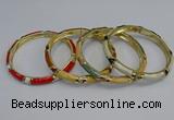 CEB90 8mm width gold plated alloy with enamel bangles wholesale