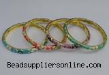 CEB92 6mm width gold plated alloy with enamel bangles wholesale