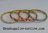 CEB94 6mm width gold plated alloy with enamel bangles wholesale