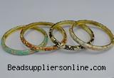 CEB95 6mm width gold plated alloy with enamel bangles wholesale