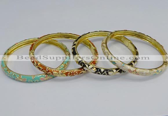 CEB95 6mm width gold plated alloy with enamel bangles wholesale