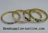 CEB97 6mm width gold plated alloy with enamel bangles wholesale