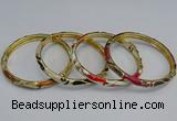 CEB98 6mm width gold plated alloy with enamel bangles wholesale