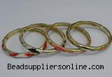 CEB99 6mm width gold plated alloy with enamel bangles wholesale