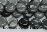 CEE12 15.5 inches 14mm flat round eagle eye jasper beads wholesale