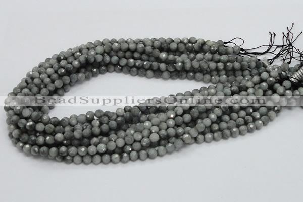 CEE19 15.5 inches 6mm faceted round eagle eye jasper beads wholesale