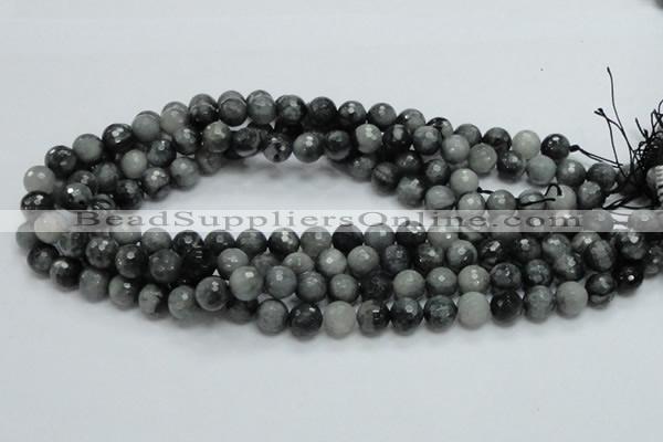 CEE21 15.5 inches 10mm faceted round eagle eye jasper beads wholesale