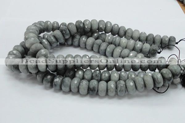 CEE26 15.5 inches 10*18mm faceted rondelle eagle eye jasper beads