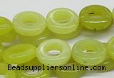 CEJ08 15.5 inches 8*16mm donut lemon jade beads wholesale