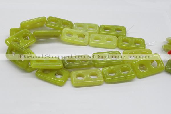 CEJ11 15.5 inches 25*40mm rectangle lemon jade beads wholesale