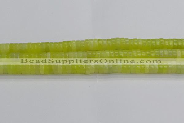 CEJ221 15.5 inches 3*8mm heishi lemon jade beads wholesale