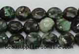 CEM02 15.5 inches 10mm flat round emerald gemstone beads wholesale