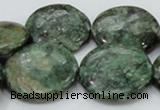 CEM04 15.5 inches 30mm flat round emerald gemstone beads wholesale