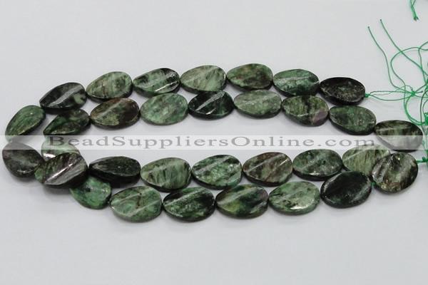 CEM25 15.5 inches 18*25mm twisted oval emerald gemstone beads