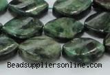 CEM28 15.5 inches 15*20mm twisted teardrop emerald gemstone beads