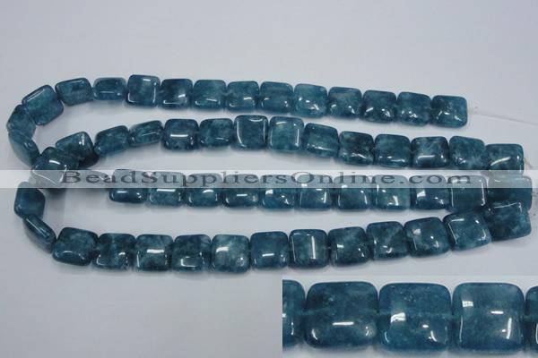 CEQ163 15.5 inches 14*14mm square blue sponge quartz beads