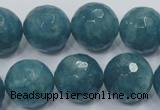 CEQ19 15.5 inches 18mm faceted round blue sponge quartz beads