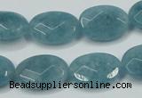 CEQ193 15.5 inches 13*18mm faceted oval blue sponge quartz beads