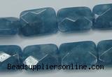 CEQ233 15.5 inches 13*18mm faceted rectangle blue sponge quartz beads