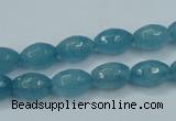 CEQ71 15.5 inches 8*12mm faceted rice blue sponge quartz beads