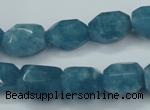 CEQ86 15.5 inches 11*14mm faceted nuggets blue sponge quartz beads