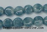 CEQ93 15.5 inches 12mm flat round blue sponge quartz beads