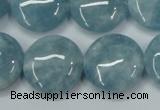 CEQ97 15.5 inches 20mm flat round blue sponge quartz beads