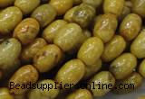 CFA36 15.5 inches 8*12mm rice yellow chrysanthemum agate beads