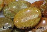 CFA50 15.5 inches 30*40mm oval yellow chrysanthemum agate beads