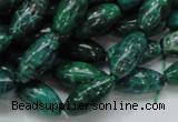 CFA69 15.5 inches 8*17mm rice green chrysanthemum agate beads