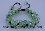 CFB581 8*10mm faceted rondelle crystal beads adjustable bracelet