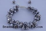 CFB585 8*10mm faceted rondelle crystal beads adjustable bracelet