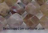 CFC303 15.5 inches 12mm faceted nuggets coral jade beads